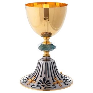 Trending Chalice Silver Gold Color Also Customized With Etching Design Chalice is handmade high-quality brass church supplies - Product Image 1