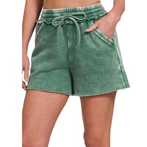 Shorts de sport vintage pour femme en coton 100% de haute qualité, logo sérigraphié, dentelle respirante, 300 g/m², écologique, séchage rapide - Product Image 2