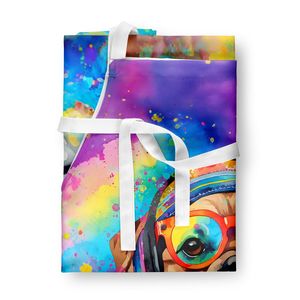 Large Multicolor Hippie Dawg Pug <b>Apron</b> Unisex Kitchen Cooking Baking Crafts <b>Gardening</b> for Adults Men and Women - Product Image 3