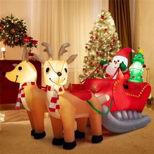 Decorazione natalizia gonfiabile in PVC di 2,2 metri con Babbo Natale su slitta - Product Image 4