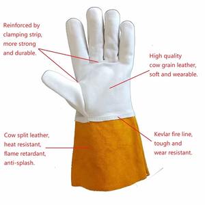 Guantes de Seguridad Industriales de Cuero Vacuno Reforzados con Protección TPR contra Impactos para Soldadura - Product Image 2