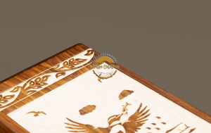 Handcrafted eagle wave design urn & Natural Wood Cremation Urn white epoxy Ashes Box Artistic Funeral by AYAANS - Product Image 4