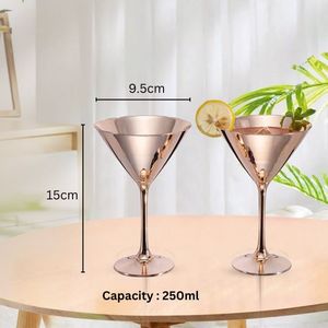 Vasos de Martini Clásicos de Acero Inoxidable de Lujo con Forma Vintage al por Mayor, 250 ml, Vasos para Beber Vino y Cócteles, Accesorios para Bar - Product Image 3