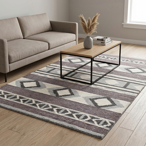 Tapis d'appoint personnalisé tufté à la main, écologique, antidérapant, à poils épais, gris ivoire, couleur unie, tissage plat, avec support en toile de coton pour hôtel - Product Image 3