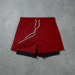 Summer Men Double <b>Layer</b> <b>Mid</b> Waist Fitness Gym Training Sports Shorts Quick Dry Eco-Friendly Breathable Workout Jogging - Product Image 3