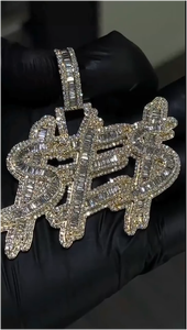 Colgante Personalizado con Letra en Moissanita VVS1, Joyería Hip Hop, Plata de Ley 925, Chapado en Oro Rosa, Unisex - Product Image 4