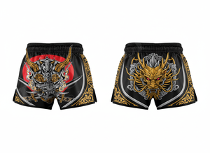 Shorts de Muay Thai personnalisés de haute qualité en polyester, imprimés par sublimation, pour l'entraînement de boxe, MMA et arts martiaux. - Product Image 2