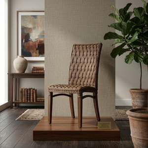 New Modern Minimalist Chunky Woven Rattan <b>Dining</b> Chair Wood Eco-Friendly Kitchen Restaurant Seating Furniture Accent <b>Armchair</b> - Product Image 2