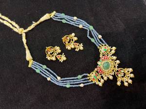 TISHYA DIAMOND Ethnic Gold Plated Brilliant Cut Copper Alloy Imitation <b>Pearl</b> Tassel Flower Design Wedding <b>Jewelry</b> Women <b>Set</b> - Product Image 4