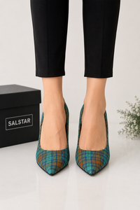 Wholesale Women's Wedding Party Scottish Tartan Plaid Stiletto <b>Heels</b> – Custom Designer High <b>Heel</b> Shoes - Product Image 3