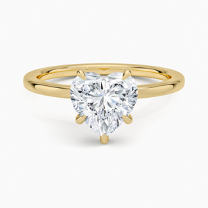 Anillo de Compromiso Solitario con Moissanita de Corte Corazón de 2 Quilates y Halo Oculto - Product Image 1
