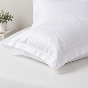Funda de Almohada Rectangular de Algodón a Rayas Blancas, Lavable - Product Image 3