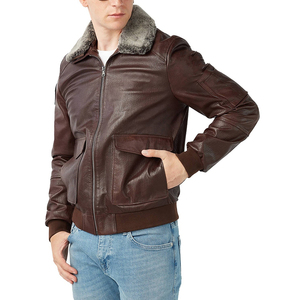 Men's 100% Polyester Thick Cotton-Filled Leather Jacket Stand Collar <b>Covered</b> <b>Button</b> Patchwork Design Windproof Breathable High - Product Image 5