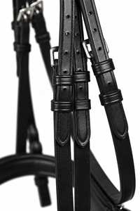 Premium Brown Leather Horse Bridle Decorative <b>Crystal</b> <b>Stitching</b> Adjustable Straps Durable Metal Buckles Horsekraft Customizable - Product Image 3