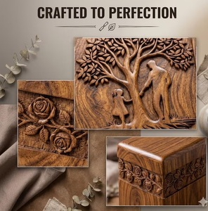 Tree of Life Custom Handmade Urn - Wooden Urns for Human Ashes - Cremation Urns for Adult Ashes – <b>Memorial</b> urn <b>box</b> for ashes-kee - Product Image 4