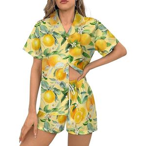 Conjunto de pijama de 2 piezas para mujer, de algodón transpirable, manga corta, cómodo para estar en casa, ropa de dormir de verano - Product Image 1