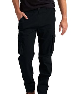 กางเกงคาร์โก้ผู้ชาย ผ้าแคนวาสน้ำหนักเบา ทรงปกติ หลายกระเป๋า เอวยางยืด รูดเชือกผูก เหมาะสำหรับทำงาน - Product Image 1