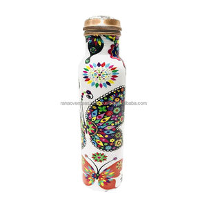 Personalized <b>Hot</b> Sale Leak Proof Ayurvedic Drinkware Copper <b>Bottle</b> With Butterfly Pattern for Travelling Purpose Copper Vessel - Product Image 1