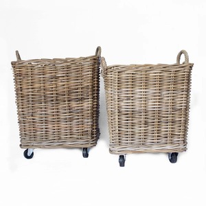 Rattan <b>basket</b> with wheels Handmade Storage <b>Basket</b> Wholesale eco-friendly Made in Viet Nam - Product Image 2
