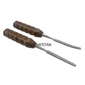 Limas y escofres para huesos rectos y curvos, limas ortopédicas de acero inoxidable con mango de madera, instrumento ortopédico de Dentavex - Product Image 5