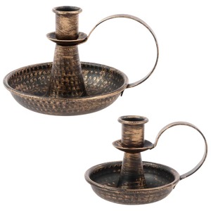 Porte-bougie de style rustique vintage, idéal pour la décoration de temples, les espaces de prière, l'ambiance des restaurants et la mise en scène d'événements, provenant d'Inde. - Product Image 1