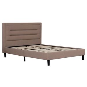 Base de Cama Tapizada Moderna de Tamaño Completo para Dormitorio, Cabecero Clásico Acolchado Marrón, Cama de Plataforma Contemporánea - Product Image 3