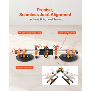 Set di 2 Livellatori per Giunzioni Senza Soluzione di Continuità per Granito con Ventose da 6 Pollici e Sistema di Livellamento per Giunzioni - Product Image 3