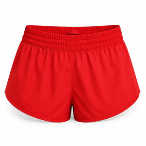 Shorts de Playa de Cintura Alta Elástica en Verde Menta con Logotipo Personalizado, Shorts de Baño Holgados con Estampado de Flamencos Rosas Tropicales para Mujer - Product Image 5