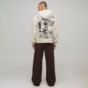 Pantalones Deportivos Holgados con Cordón en la Cintura, Color Marrón Chocolate, con Apliques de Letras Estilo Graffiti, Ecológicos, para Hombre - Product Image 2