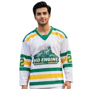 Custom Ice Hockey Jersey Adult Quick Dry <b>Polyester</b> Team Uniform V Neck Sports <b>Shirt</b> with Logo Name Printing - Product Image 1