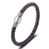 MenneM Bracelet personnalisé pour homme en cuir véritable, fin, minimaliste, style Jubilé, géométrique, tendance, bijou de poignet, cadeau