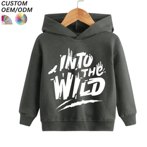 Sweat-shirt à capuche pour bébé, 100% coton tricoté, imprimé, respirant, séchage rapide - Product Image 2