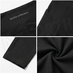 Ensemble de yoga 2 pièces North Approach, fermeture éclair intégrale sur le devant, noir uni, tissu respirant, vêtements de sport pour femmes - Product Image 4