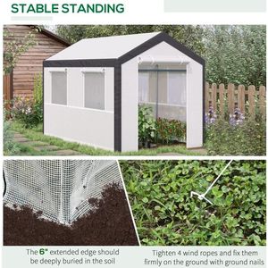 10 'L X 7' W X 7 'H all'aperto Walk-In serra giardino calda casa calda con Roll Windows con cerniera porta copertura meteo - Product Image 6