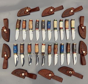Couteau de chasse à pointe tombante, manche en bois, lame en acier inoxydable de 0,6 mm d'épaisseur, lame simple non réglable, personnalisable OEM - Product Image 5