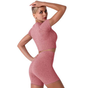 ชุดโยคะสำหรับผู้หญิงขายส่ง ชุดออกกำลังกาย เสื้อผ้ากีฬาคุณภาพพรีเมียม เสื้อชั้นในกีฬาและกางเกงเลกกิ้ง ชุดออกกำลังกายสำหรับการฝึกซ้อม - Product Image 6