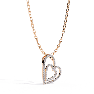 Collier pendentif en moissanite en forme de cœur, motif ajouré, avec breloque en diamant de laboratoire taille ronde, pour femme, cadeau, idéal pour les soirées - Product Image 5