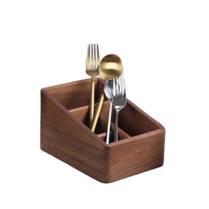 Portacubiertos de madera creativo, caja rectangular con múltiples compartimentos, utensilios de cocina, artículos de hotel al mejor precio - Product Image 1