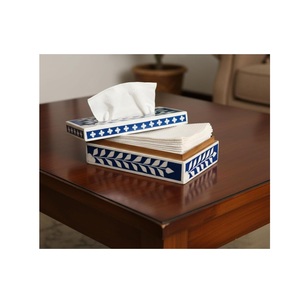 กล่องใส่กระดาษทิชชูเรซิ่นฝังกระดูกทำมืออย่างประณีต สำหรับจัดระเบียบโต๊ะเครื่องแป้งในห้องนอนอย่างมีสไตล์ - Product Image 1