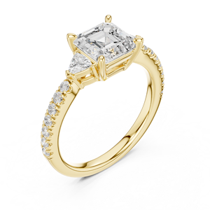Bague de fiançailles et de promesse SATVIK RATNA 1,5 CT en diamant de laboratoire taille Asscher, plaqué or 14 carats, certifiée IGI, cadeau de luxe - Product Image 1