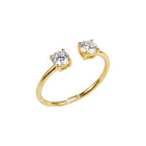Anillo de Diamantes Cultivados en Laboratorio de 0.60 CT con 2 Piedras en Oro de 18K para Mujer |   Toi Et Moi |   Joyería nupcial moderna con certificación IGI - Product Image 5