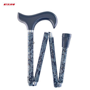 Bastón de viaje plegable con mango de madera negra - Product Image 3