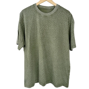 เสื้อยืดแขนสั้นผู้ชายไซส์ใหญ่ ลายจุดสีเขียว ผ้าถัก คอกลม สไตล์ลำลอง - Product Image 1