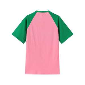 Haut décontracté pour femme en chenille rose premium, brodé de lettres grecques, col rond, été, écologique - Product Image 2