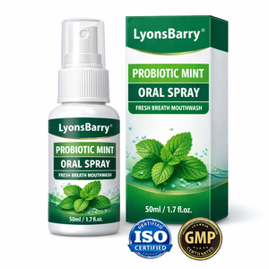 Spray buccal probiotique à la menthe 50ml – Haleine fraîche – Bain de bouche – Marque privée OEM – Certifié GMP – Approvisionnement export - Product Image 1