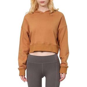 Prix de gros Fabricant pakistanais Sweat à capuche court pour femme Hiver 100% Coton Polaire Imprimé Brodé sur le devant - Product Image 4