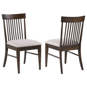 Set di 2 sedie da pranzo in legno di noce scuro di Burns, sedie da cucina eleganti e alla moda - Product Image 2