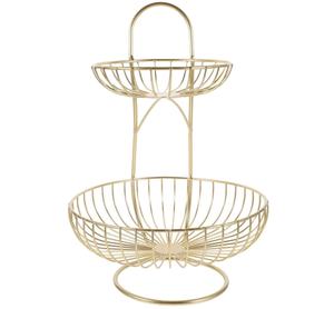 Panier à fruits et légumes multifonctionnel en métal fer forgé d'inspiration antique, design rustique fini, rangement moderne pour la cuisine - Product Image 4