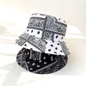 หมวกทรงชาวประมงลายดอกแคชเมียร์แบบสองด้าน สไตล์เรโทร HF สำหรับกันแดด เหมาะสำหรับกิจกรรมกลางแจ้ง ลำลอง และงานปาร์ตี้ - Product Image 5