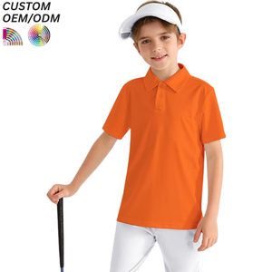 High Quality Knitted <b>Compressed</b> Cotton 2-12 Years New Design Boy Kids Clothing Quick Dry O-Neck Polo T-Shirt Colorful Striped - Product Image 1